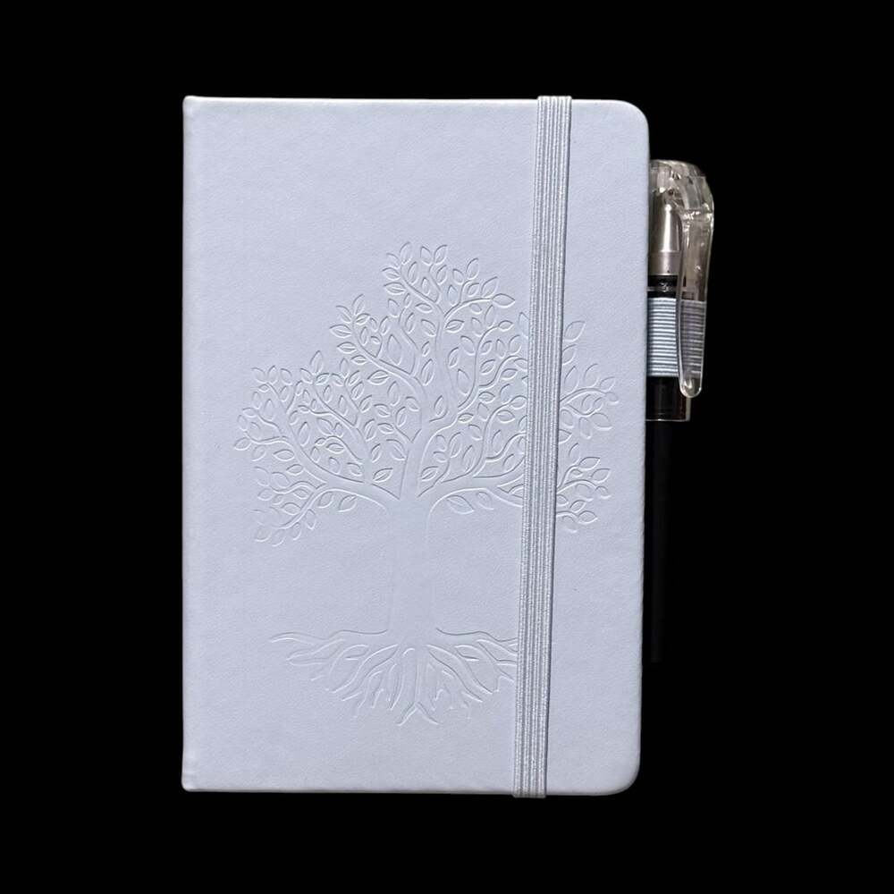 Robin Egg Blue Tree of Life Embossed Small Hardcover Lined Journal with Pen